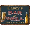 thumbnail image 1 of Casey's Green Bar and Grill Metal Sign 8x12 Decor 108120044212, 1 of 1