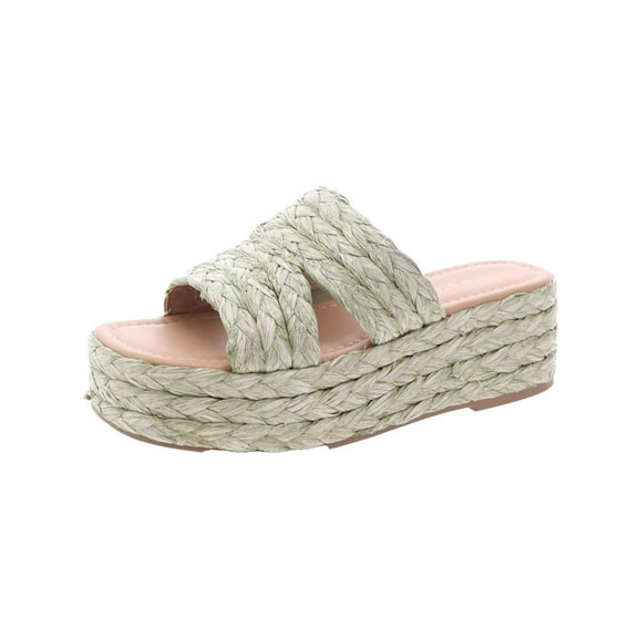 Sun   Stone Womens Olinkaa Woven Open Toe Flatform Sandals