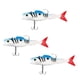 thumbnail image 1 of 3x Cebo de Simulación Suave Pesca Tiro Lejos Plomado Anzuelos Noctilucentes Brillante en Oscuridad Azul y blanco Macarena Señuelo suave de la simulación, 1 of 8