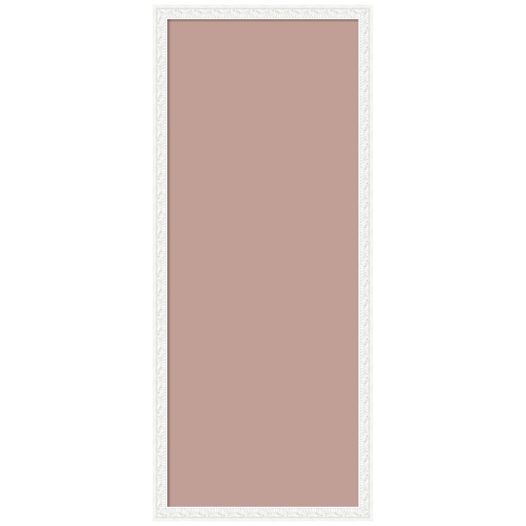 Kate and Laurel Framed Fabric Pinboard 18 x 42,  Printed Linen Decorative Bulletin Board for Use as a Vision Board or Wall Organization, Bethany White Frame