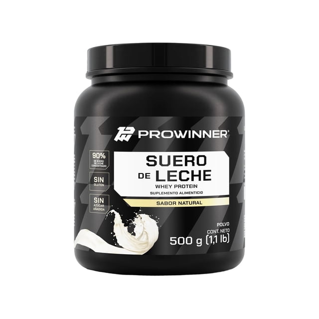 PROWINNER | Proteína de Suero de Leche Concentrado, Sabor Natural, Suplemento Alimenticio, Proteína en Polvo, 18.6g de Proteína, Sin Azúcar, Sin Gluten, Bot