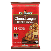 Las Campanas Steak and Cheese Chimichangas, 56 oz, Plastic Film, 14 Count (Frozen)