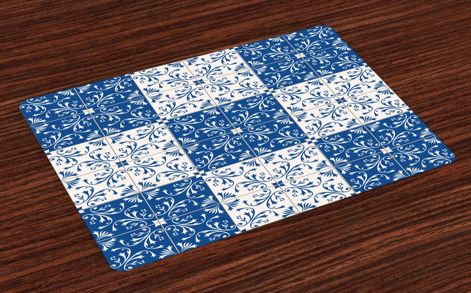 Moroccan Placemats Set of 4 Turkish Portuguese Style Mosaic Ceramic