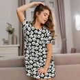 thumbnail image 3 of Susaid Panda Bear Pattern Sleep Shirts for Women Short Sleeve Night Shirts for Sleeping Pullover Nightgown Soft Nightdress, 3 of 6