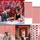 thumbnail image 1 of Cortinas de seda de la lluvia con estrellas de corazón rojo en San Valentín | Fondo de puerta de fiesta de plástico en pack de 2 39x78" | Decoración de pared navideña, adhesivo fácil de instalar, 1 of 9