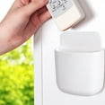 thumbnail image 4 of HAXMNOU Hole-Free Self Adhesive Organizer Self-Adhesive Wall Mount Storage Box Remote Control Holder Remote Control Holder Wall Mount Holders Hole-Free for Bedrooms Offices and Compact Spaces, White, 4 of 9