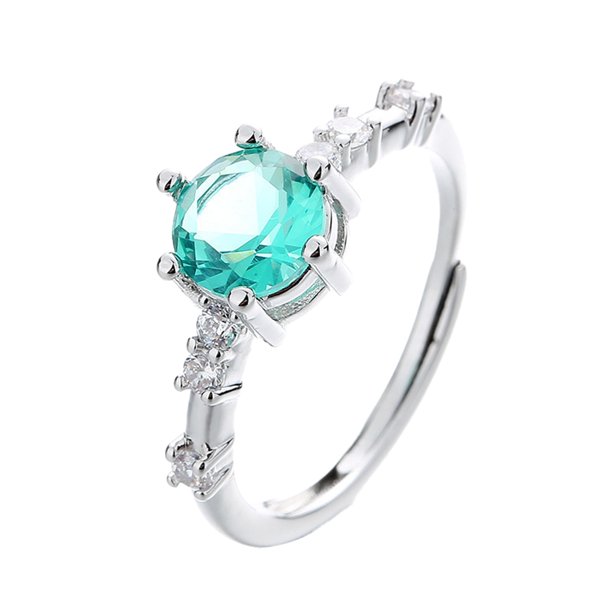Alto Grado Azul Verde Anillo Abierto Mujer Geométrica Producto de Moda Personalidad Anillo