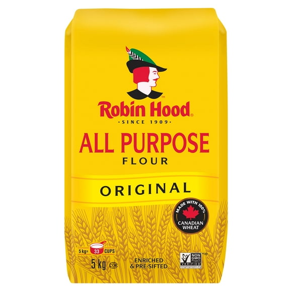Robin Hood Original All Purpose Flour, Made with 100% Canadian Wheat, 5kg, 5.0 Kg