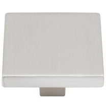 Contemporary Square Cabinet Knob, 1-1/2 Inches, Zinc Base Material, Satin Nickel by Stone Harbor Hardware