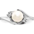 thumbnail image 4 of 14K White Gold 6mm Fw Cultured Pearl Aa Diamond Ring (Size 6) Made In United States y1933pl/aa, 4 of 5