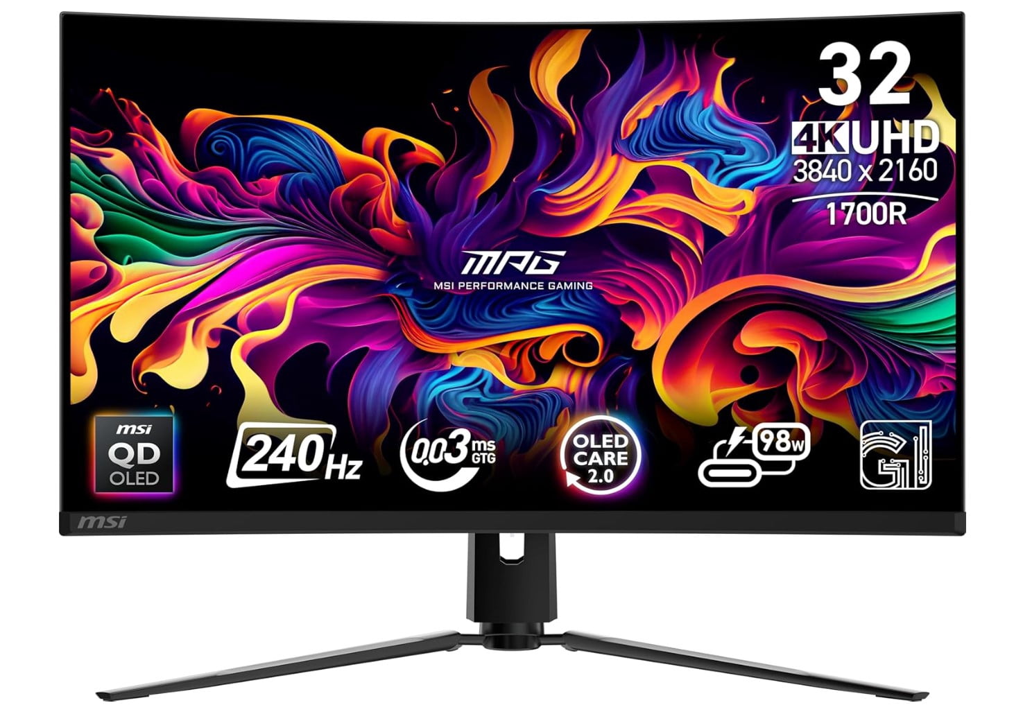 MSI MAG 321UPX QD-OLED 32-Inch 4K UHD Gaming Monitor, Quantum Dot