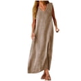 thumbnail image 1 of TJAZFJPA Robe pour Cacher le Ventre Robe d'Été pour Femmes Longue Jupe Couleur Unie Mode Décontractée Longue Jupe Robes pour Femmes Robe Formelle Femmes Longue, 1 of 7