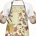 thumbnail image 2 of Pioneer Flower Floral Print Pattern Apron-Garden Aprons for Women with Pockets-Cotton Linen Waterproof Kitchen Cooking Gardening Aprons Adjustable for Kitchen,Cooking,BBQ and Salon 33x27 Inch, 2 of 7