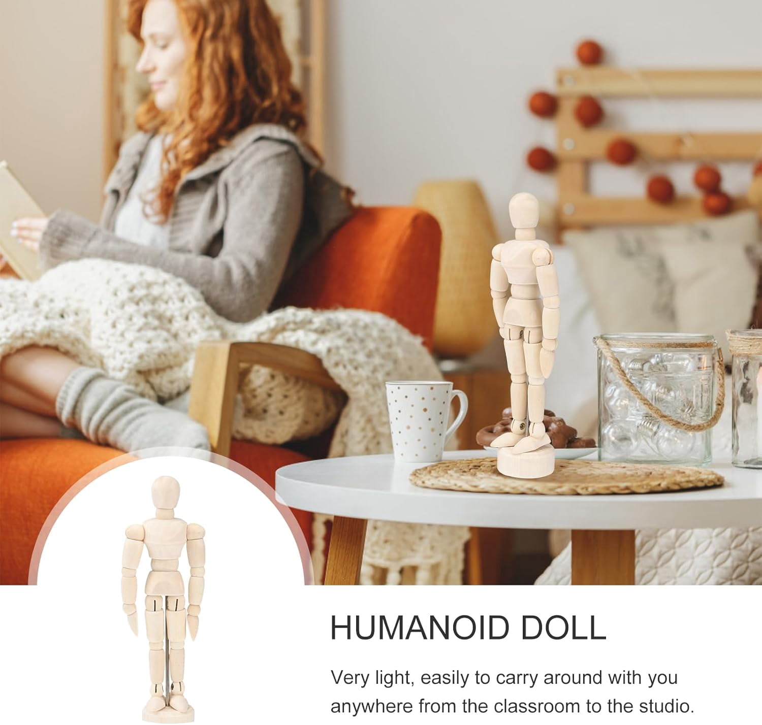 ABCISI 12PCS Artists Wooden Manikin Jointed Mannequin, Drawing Figure Model 4.5 Inches Wooden Mannequin Artist Manikin with Stand for Drawing or Desktop Decor