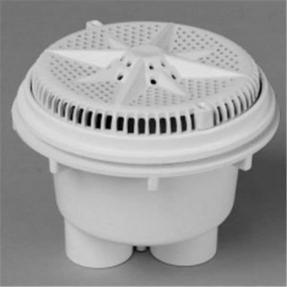 Main Drain, PentStarGuard, 8", 112gpm, 2-2"Btm Port, ABS, White, qty2