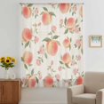 thumbnail image 3 of Peach Sheer Curtains 72 Inches Long, Spring Floral Green Leaf Botanical Pink Fruit Rustic Light Filering Curtains, Breathable Simi Curtain Privacy Drapes for Living Room Bedroom Window Treatment, 3 of 9