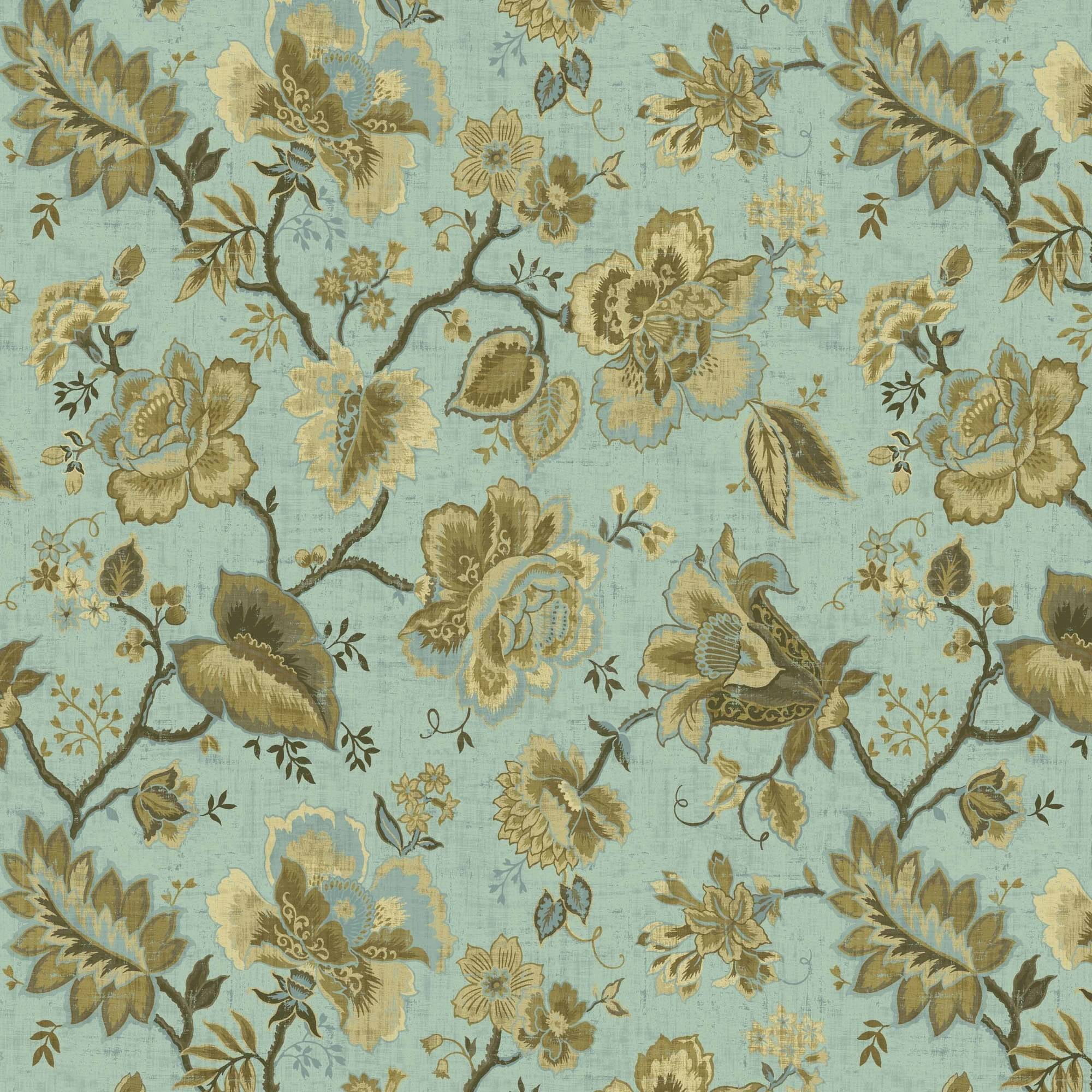 Waverly Inspirations 100 Cotton Duck 54" Jacobean Fresh Spa Print