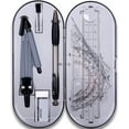thumbnail image 1 of Juego de 8 piezas de geometría matemática, suministros para estudiantes con caja de almacenamiento inastillable y bolsa reutilizable, incluye reglas, transportador, brújula, lápiz, borrador. Para, 1 of 6