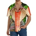 thumbnail image 1 of Balery Cobra Snake Camisa Casual de Manga Corta con Botones para Hombre, Texturizada, Estilo Cubano, para Playa, Verano-Small, 1 of 5