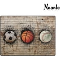 thumbnail image 3 of FREEAM Sport Non Slip Area Rug for Living Dinning Room Bedroom Kitchen, 3' x 5'(39 x 60 Inch), Retro Soccer Basketball Baseball Nursery Rug Floor Carpet, 3 of 6