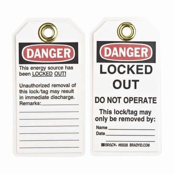 Brady Danger Tag,5-1/2 x 3 In,Hd Polyest,PK25, 65526 65526