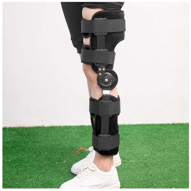 Attelle de Genou, Genou Stabilisé Conception Ajustable Attelle de Soutien pour Blessure au Genou pour Homme Adulte