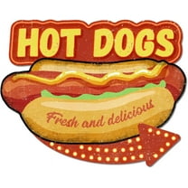"Hot Dogs Vintage Metal Tin Sign Retro Food Plaque Poster Metal Wall Decorative Tin Signs for Home Kitchen Restaurant Coffee Shop Club Bar Decoration for DIY