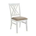 thumbnail image 6 of Attractive White Finish Dining Chairs 2pc Set Upholstered Seat x-Back Design Kitchen Dining Furniture Side Chairs, 6 of 7