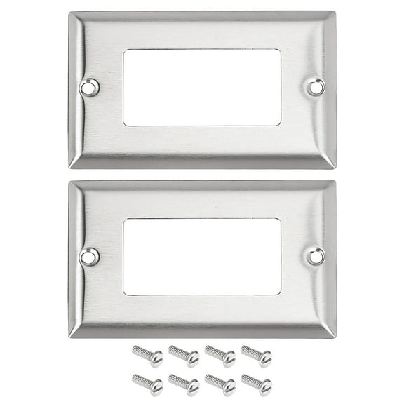 Unique Bargains Classic Architecture Single Decorative Wall Plate Switch Plate Cover Stainless 2.76" x 4.49"