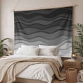thumbnail image 3 of Black Ombre Stripes Tapestry for Bedroom Wall Hanging Tapestry, Modern Abstract Sea Waves Spray Art Ceiling Backdrop Tapestries Poster Blanket Wall Decor for Teens Room Living Room Dorm 39" x 59", 3 of 8