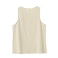 thumbnail image 6 of DDAPJ pyju Striped Tank Tops for Women Sleeveless Crewneck Button Front Blouses Fashion Summer Vacation Clothes Beige XXL, 6 of 8