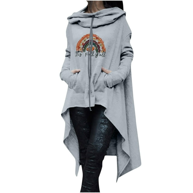 Hauts à Capuche pour Femmes Automne Citrouille Graphique Chandails en Molleton à Capuche Pulls Manches Longues avec Poche