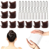 Hair Nets for Buns, 20Pcs Hair Bun Nets Brown with 20Pcs U Shaped Hair Pins for Buns, Hair Bun Net Set Elastic Edge Mesh Invisible Ballet Hair Net for Girls Women