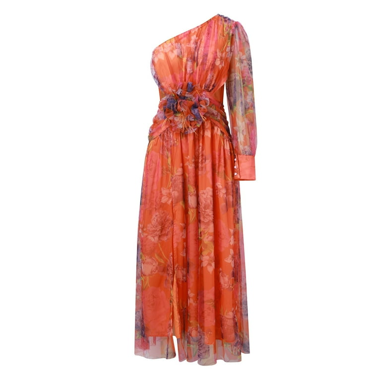 Elegant Flowers Print Patchwork Fishtail Square Neck Wrapped Skirt Dresses Elegant Flowers Print Patchwork Fishtail Square Neck Wrapped Skirt Dresses