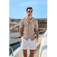 thumbnail image 4 of COOFANDY Mens Cotton Knit Shirt Short Sleeve Button Down Shirts Summer Solid Golf Polo Shirts Spring Regular Fit Shirts, 4 of 7