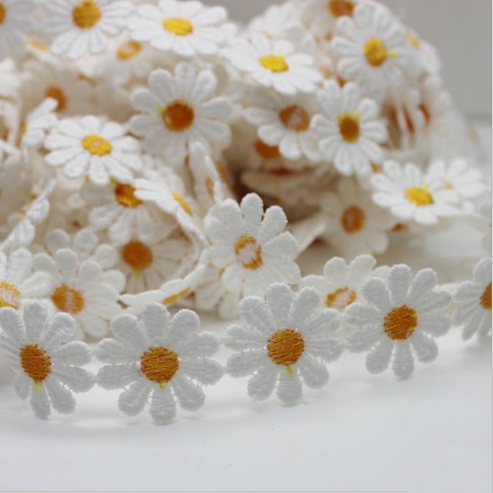 Daisy Flower Floral Trim 1 2.5cm **Different Colours** x ONE YARD