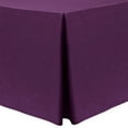 thumbnail image 1 of Ultimate Textile (3 Pack) Shantung - Majestic 4 ft. Fitted Tablecloth - for 24 x 48-Inch Banquet and Folding Rectangular Tables 36" High, Aubergine Eggplant, 1 of 3