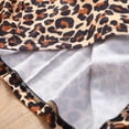 thumbnail image 5 of Popshion Toddler Girls Leopard Bowknot Dress Color Block Round Neck Casual Mid-length Fall Dress, 5 of 6
