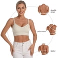 thumbnail image 6 of Ladies Lingerie Bras,V Neck Bra Padded Seamless Adjustable Straps Bralettes Everyday Basic Sleeping Bras, 6 of 6