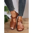 thumbnail image 2 of Women Cut Out Ankle Strap Sandals, Elegant Summer Flat Sandals, 2 of 4