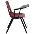 thumbnail image 3 of Burgundy Ergonomic Shell Chair with Right Handed Flip-Up Tablet Arm, 3 of 9