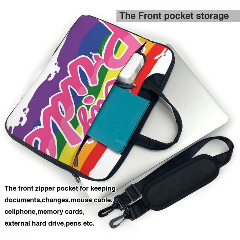 ZICANCN Laptop Case 14 inch, Gay Rainbow Pride Work Shoulder