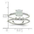 thumbnail image 4 of Auriga Fine Jewelry 925 Sterling Silver Polished Cubic Zirconia and Quartzite Double Ring Size 8 for Women, 4 of 6