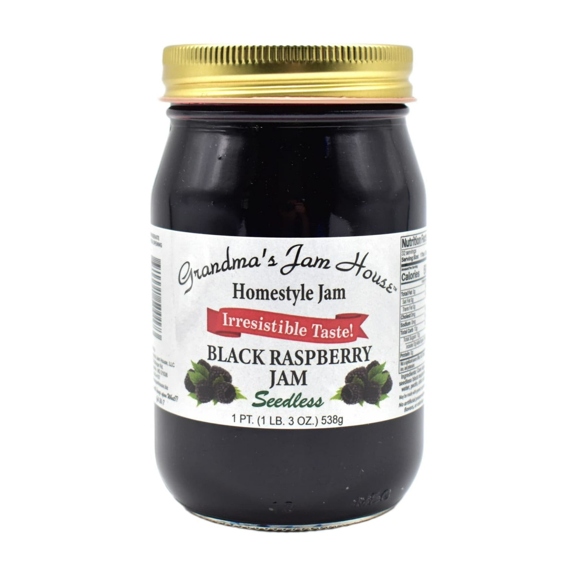 Grandma's Jam House All Natural USA Made Homestyle Seedless Blackberry Jam, 19 oz