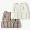 thumbnail image 3 of Gfyviroh Cozy Women's Cat Ear Beanie Hat Woolen Solid Color Cuffed Hat Outdoor Windproof Knitted Hat, 3 of 3