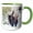 Green/White, variant on 3drose, Buffalo in Snow. Yellowstone National Park. Wyoming., 11oz Two-tone Green Mug