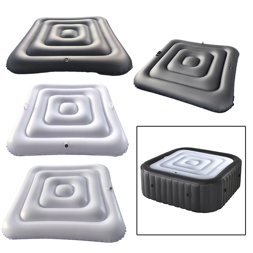RANME Pvc Inflatable Pool Cover For Square Hot Tubs 135Cm Fast Inflation Reduces Debris And Maintains Water Temperature