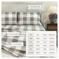 thumbnail image 3 of Great Bay Home Printed Flannel Sheet Set - 100% Turkish Cotton - Double Brushed - Queen, Buffalo Check - Grey, 3 of 6