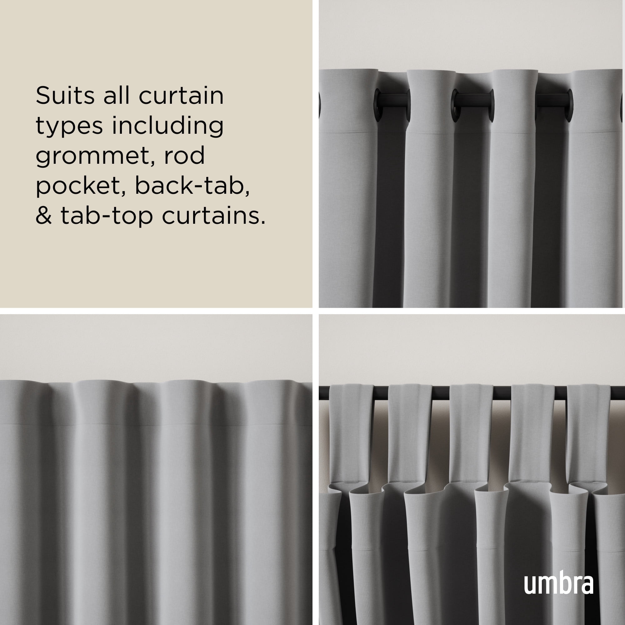 Umbra Twilight Expandable Blackout Curtain Rod 66-144"