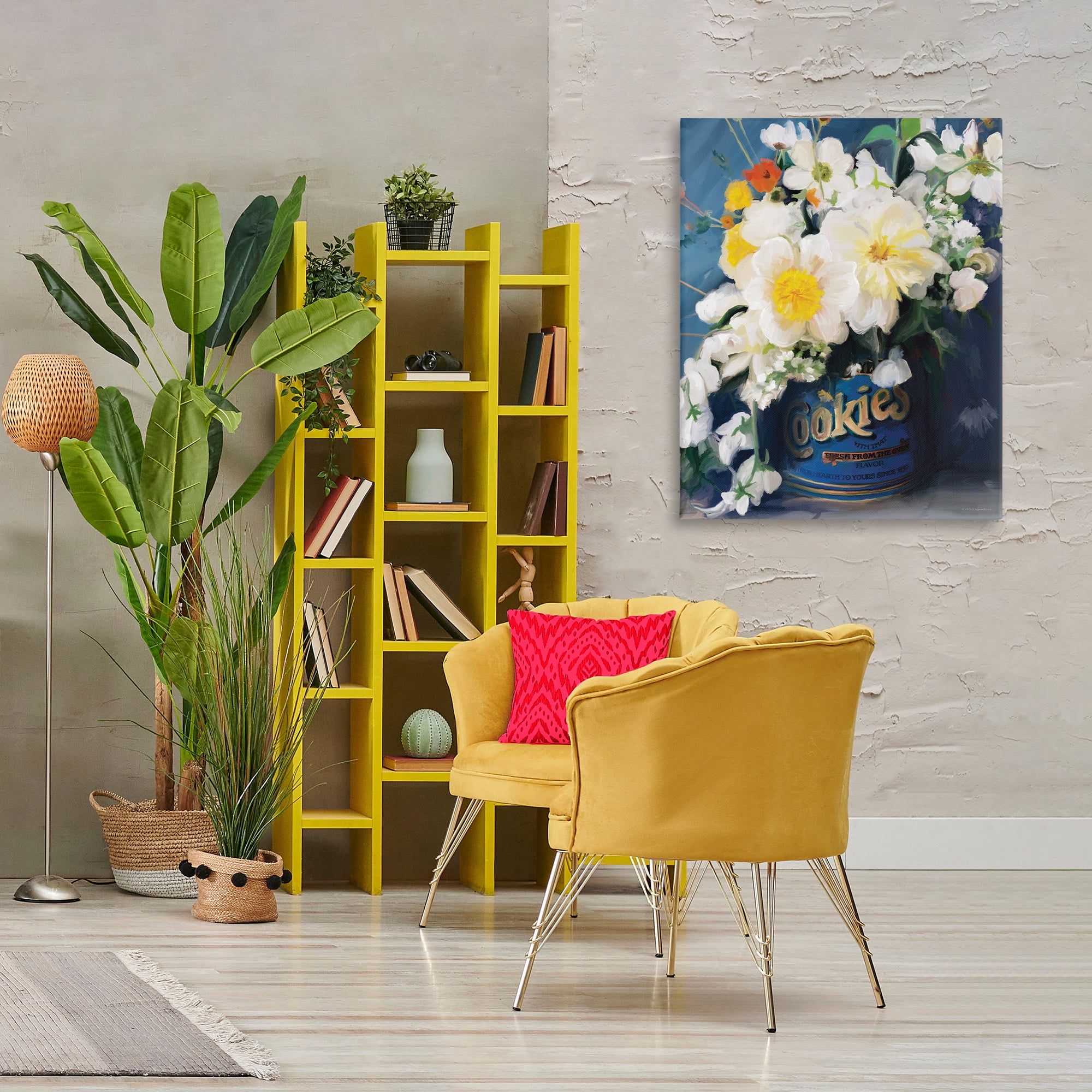 Stupell Industries Bouquet in Vintage Jar Botanical & Floral Painting Gallery Wrapped Canvas Art Print Wall Art, 30 x 40